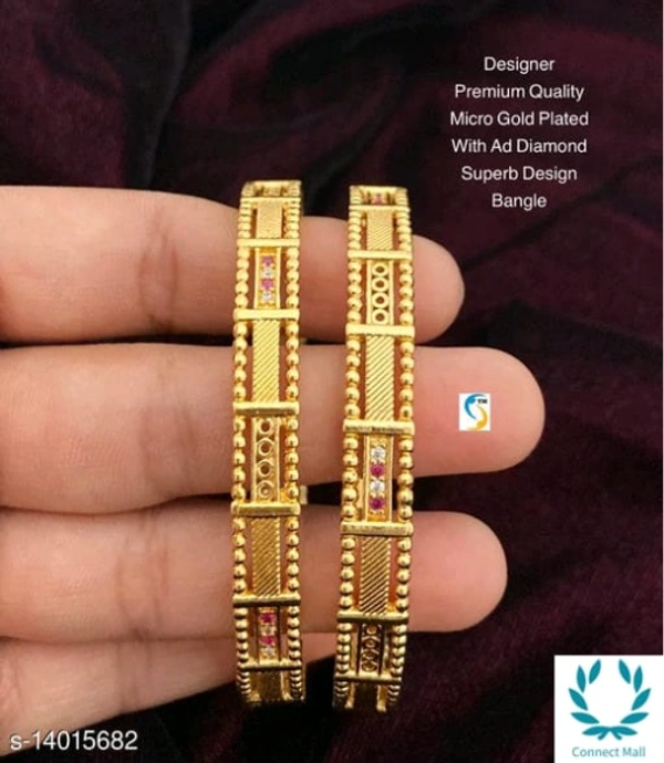 Superior Premium New Micro Gold Plated AD Sitting Bengal For Women - 2.4, Brass, Pack of1